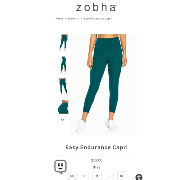 Zobha Capri Active Leggings, teal - Picture 3 of 5